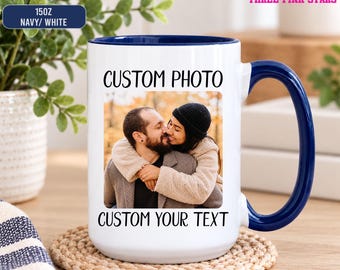Personalized Photo Mug, Custom Text Mug, Picture Couple Family Mug E10665