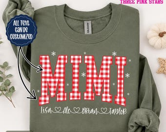 Personalized Mimi Sweatshirt/ Shirt, Custom Mimi Christmas with Kids Names Shirt E10736
