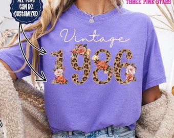 Personalized Vintage Birthday Shirt/ Sweatshirt, Custom 1986 Birthday Shirt E10835