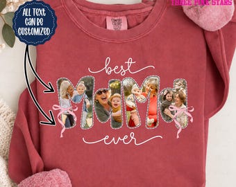 Personalized Mama Photo Sweatshirt/ Shirt, Custom Mama with Kids Picture Shirt BK000360