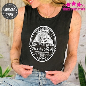 The Hollywood Tower Hotel Muscle Tank, Tower Of Terror Tank Top, Hollywood Studios Tank Top E4707