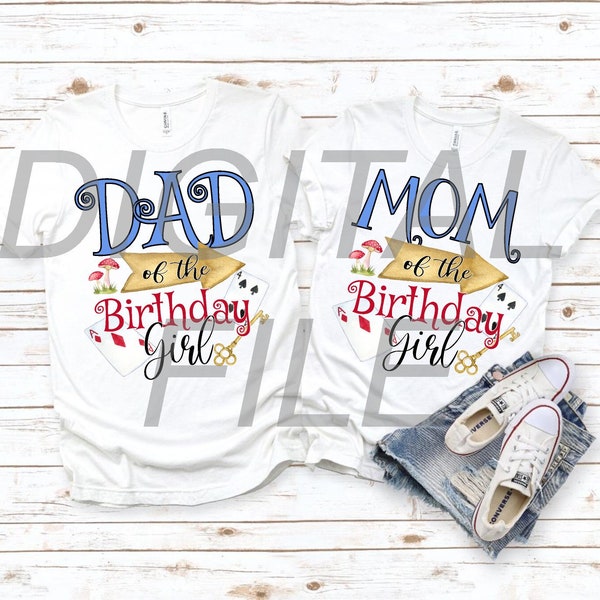 Alice in Wonderland PNG / Alice in Wonderland PNG Family Shirts Printable Digital File / Alice in Onederland First Birthday Family Shirts