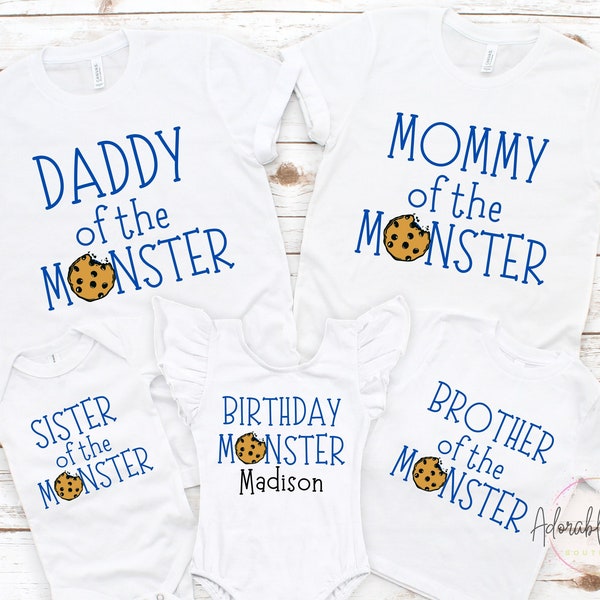 Cookie Monster First Birthday Shirt Girl / Cookie Monster Family Shirts / Cookie Monster Family Birthday Shirts / Mommy of the Monster Shirt