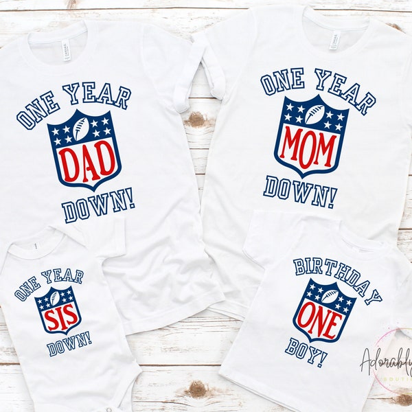 NFL First Birthday Shirt / Football First Birthday Shirt / Family Football Shirts ONE year down NFL Football First Birthday Party Shirt Boy