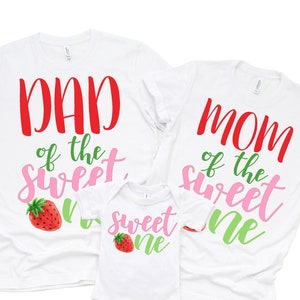 Strawberry Sweet One First Birthday Family Shirts / Strawberry First Birthday Shirt / Berry Sweet First Birthday Outfit / Berry First Outfit