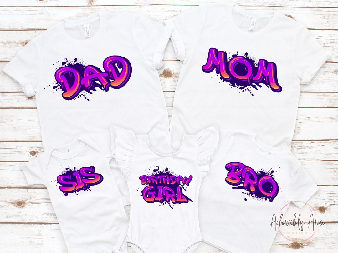 Airbrush Birthday Shirt Girl / Airbrush Birthday Family Shirts