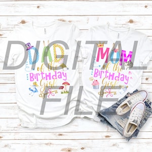 Alice no País das Maravilhas SVG / Alice no País das Maravilhas PNG Camisas de família Arquivo digital imprimível / Camisas de família do primeiro aniversário de Alice no País das Maravilhas