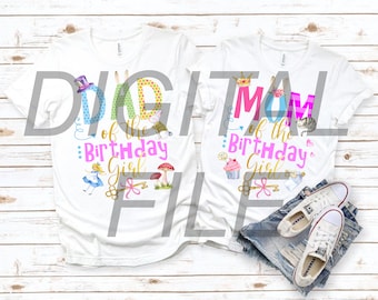 Alice in Wonderland SVG / Alice in Wonderland PNG Family Shirts Printable Digital File / Alice in Onederland First Birthday Family Shirts