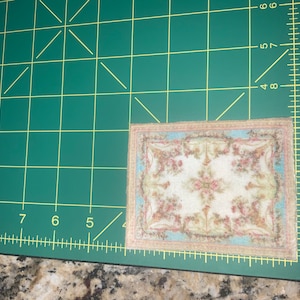 Traditional Blue/Multi French Miniature Rug 1:12 Scale by Marjory’s