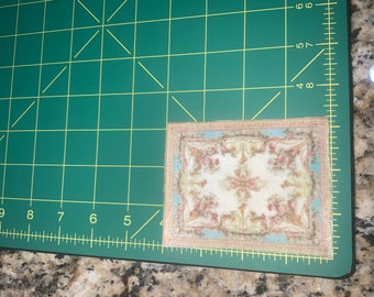 Traditional Blue/Multi French Miniature Rug 1:12 Scale by Marjory’s