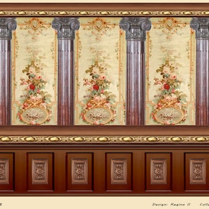 1:12 Victorian Miniature Wallpaper made to order. Design Regina II