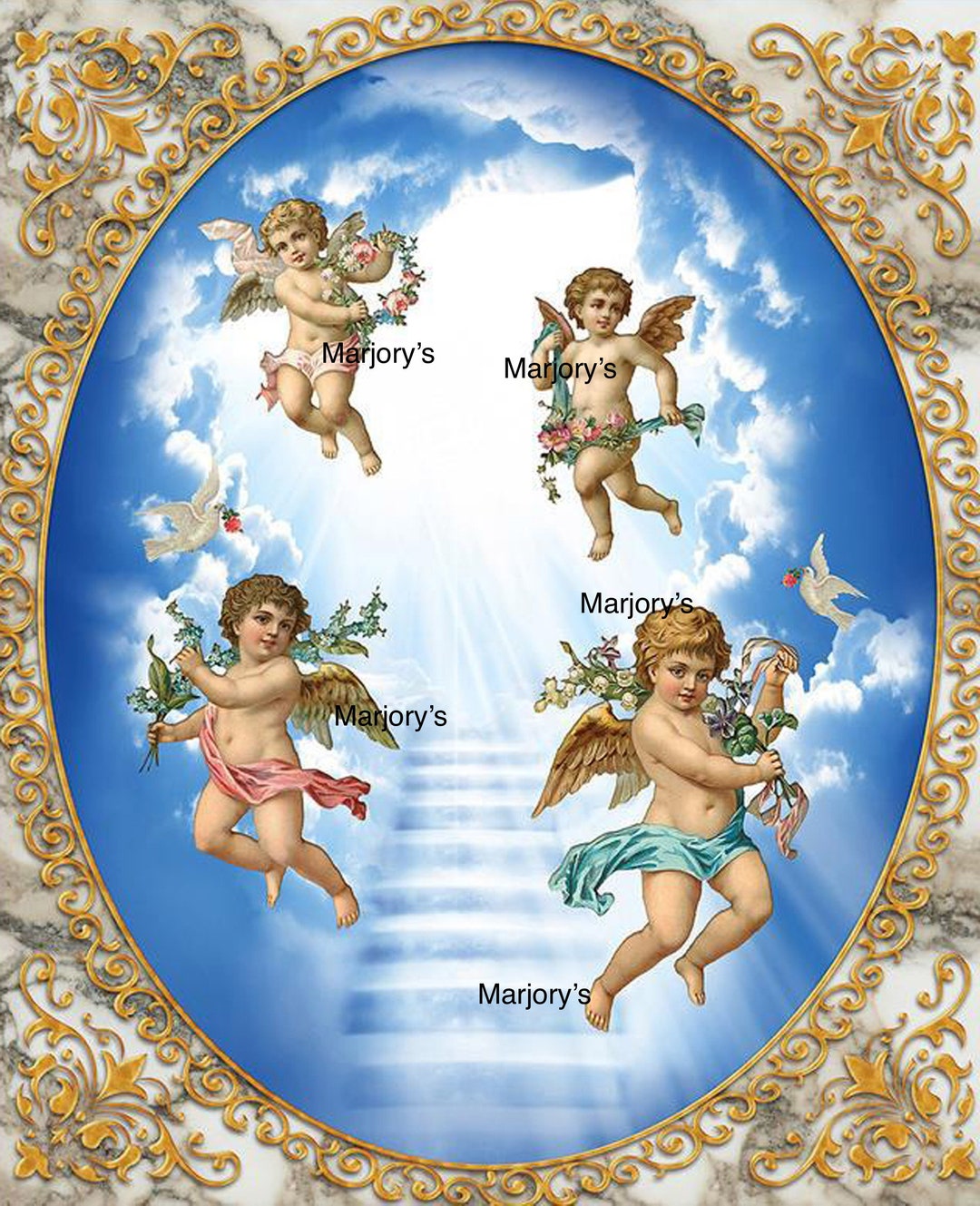 1:12 Angels Miniature Wallpaper. Peel and Stick. 24 X 12 Inches Panel ...