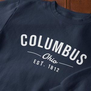 Columbus Ohio Sweatshirt, Crewneck, Gifts for him, Her, Black, Navy Blue, Scarlet, Dark Grey Heather, Ohio State