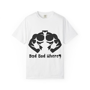 Koszulka unisex Ripped Physique Dad Bod, bawełna, koszulka Body Positive, zabawna koszulka, komiksowe mięśnie, fajny graficzny top, S - 4XL, prezent dla niego