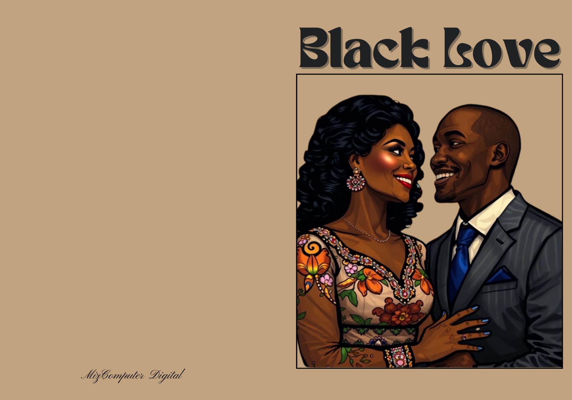 Printable "black Love" Greeting Card, Valentine's, Birthday, or Special ...