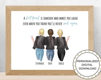 Best Friends Drawing Etsy