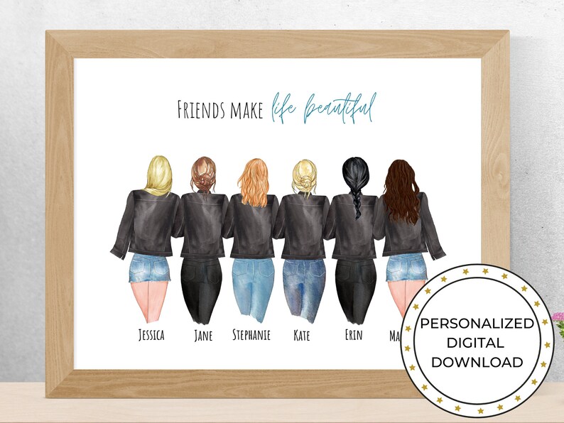 6 Best Friends Personalized Gift Birthday Gifts Custom Etsy