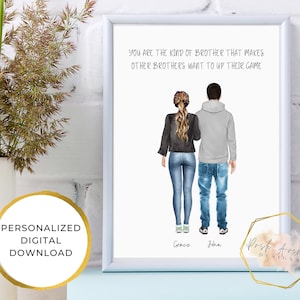 Big Brother Little Sister Gift, Big Sister Little Brother, Personalized Brother Gift from Sister, Gift for Brother, Birthday Gift