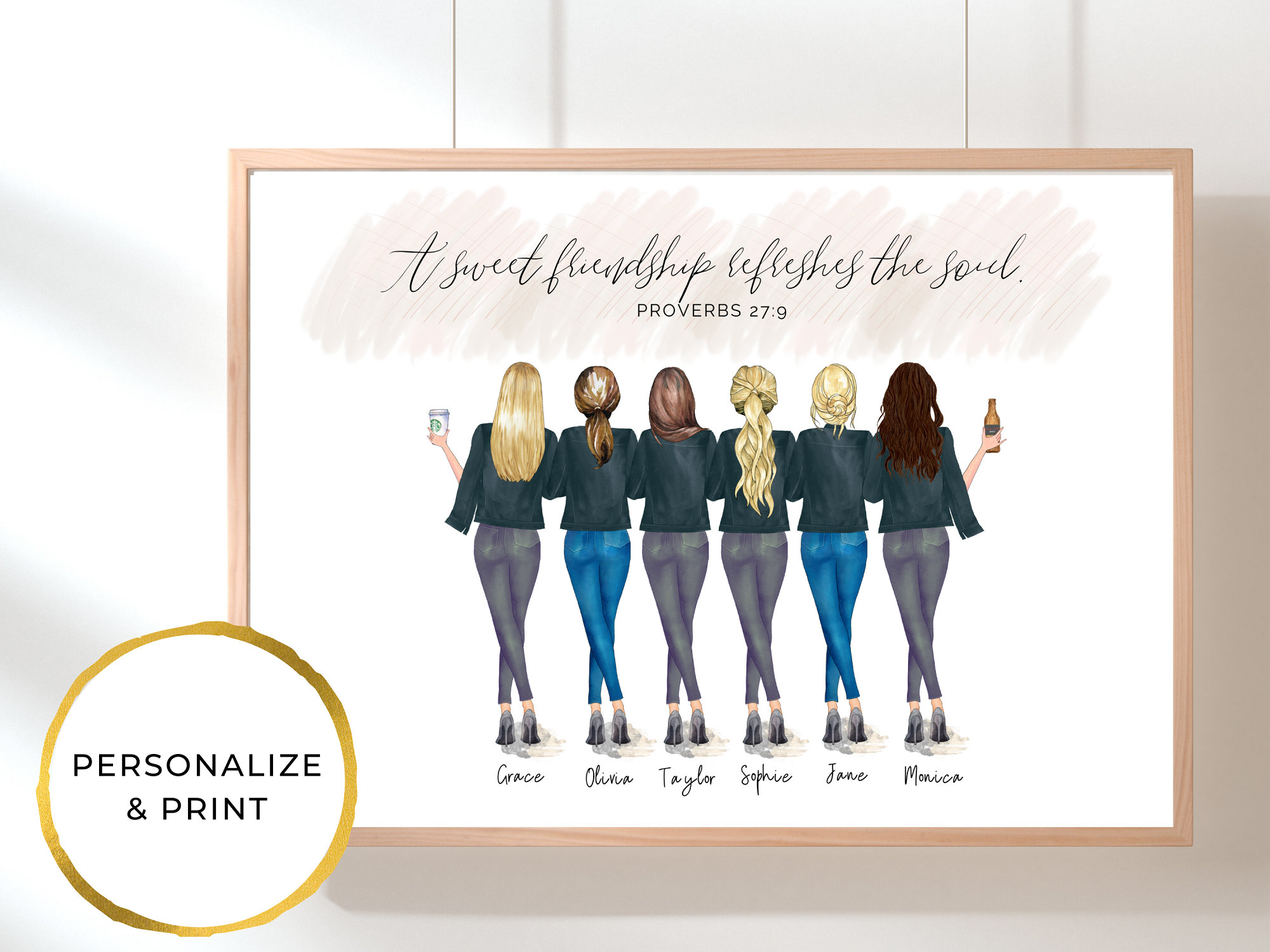 9 Best Friends Print Personalized Gifts for Her Friend Poster 
