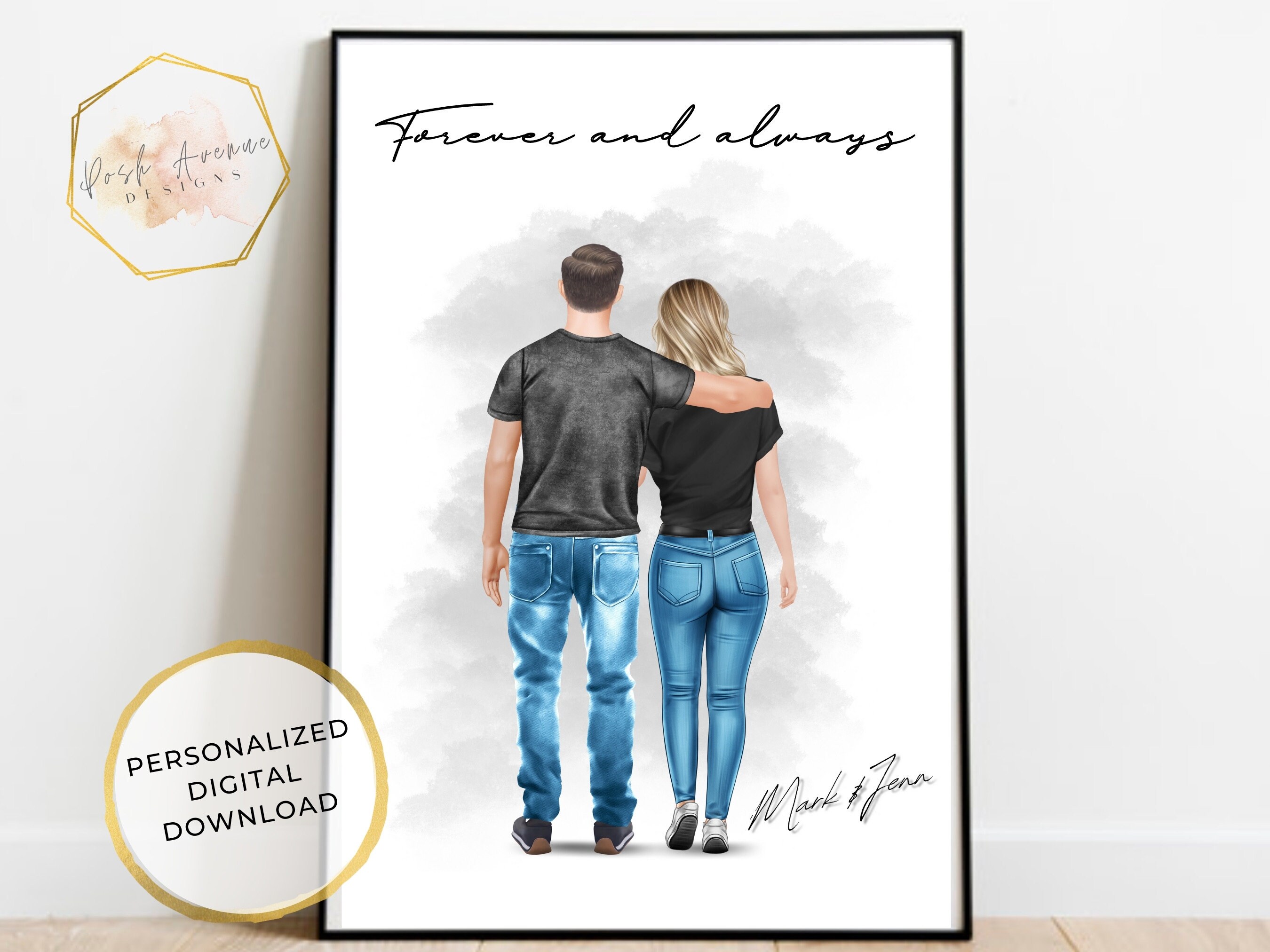 Personalized Gift for Couple Couple Portrait Anniversary Etsy UK
