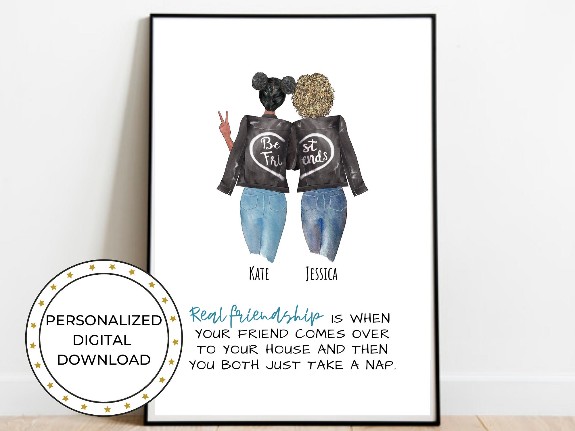 Personalized Best Friend Print Birthday Gift Custom Sister Etsy