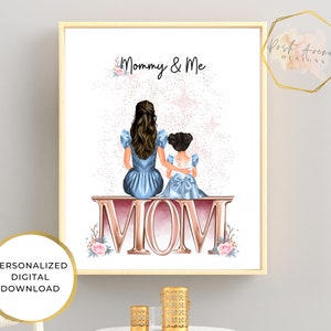 Personalized Mommy and Me Wall Art, Mother’s Day Gift, Gift for Mom, Mothers day gift for wife, Custom gift from daughter, Printable