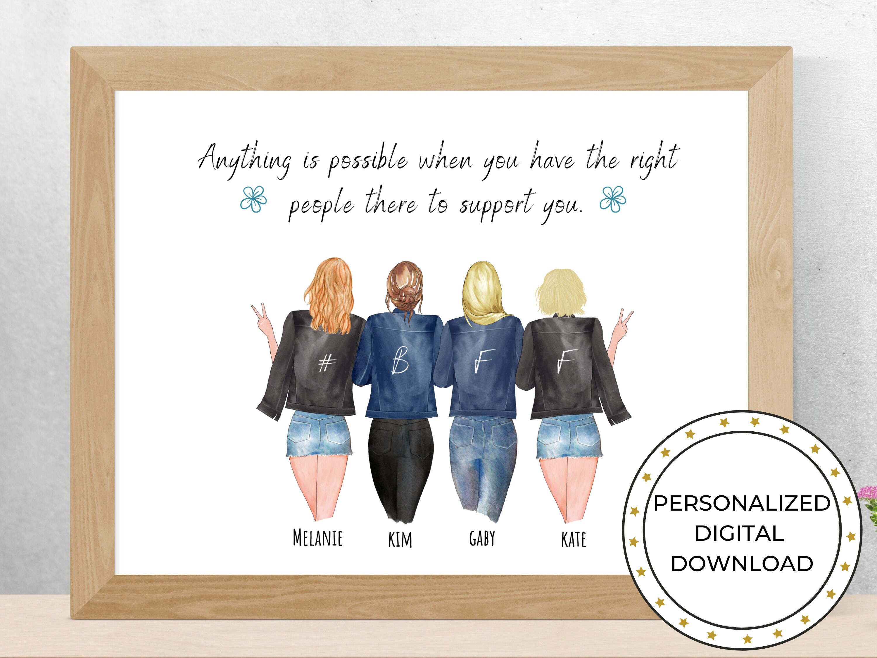 4 Best Friends Personalized Gift Custom Birthday Gifts Etsy