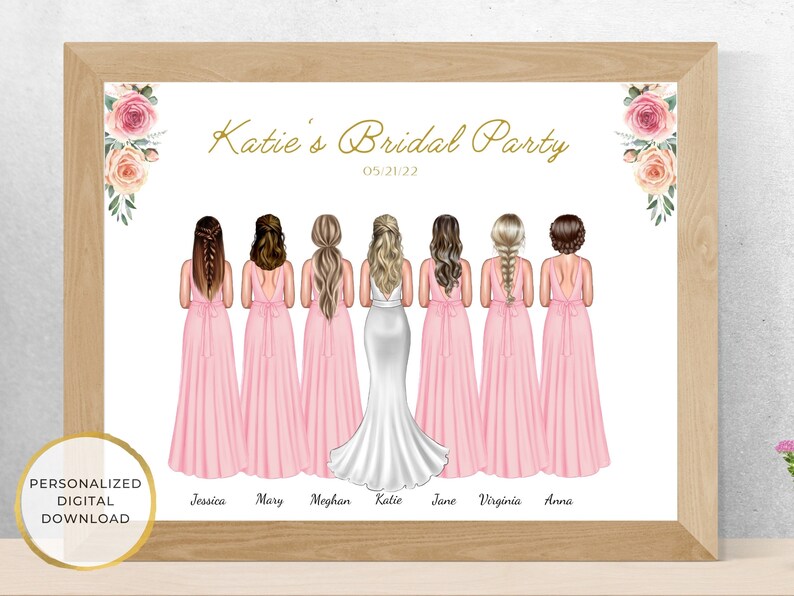 Gift for Bride From Bridesmaids Personalized Bridesmaids Etsy