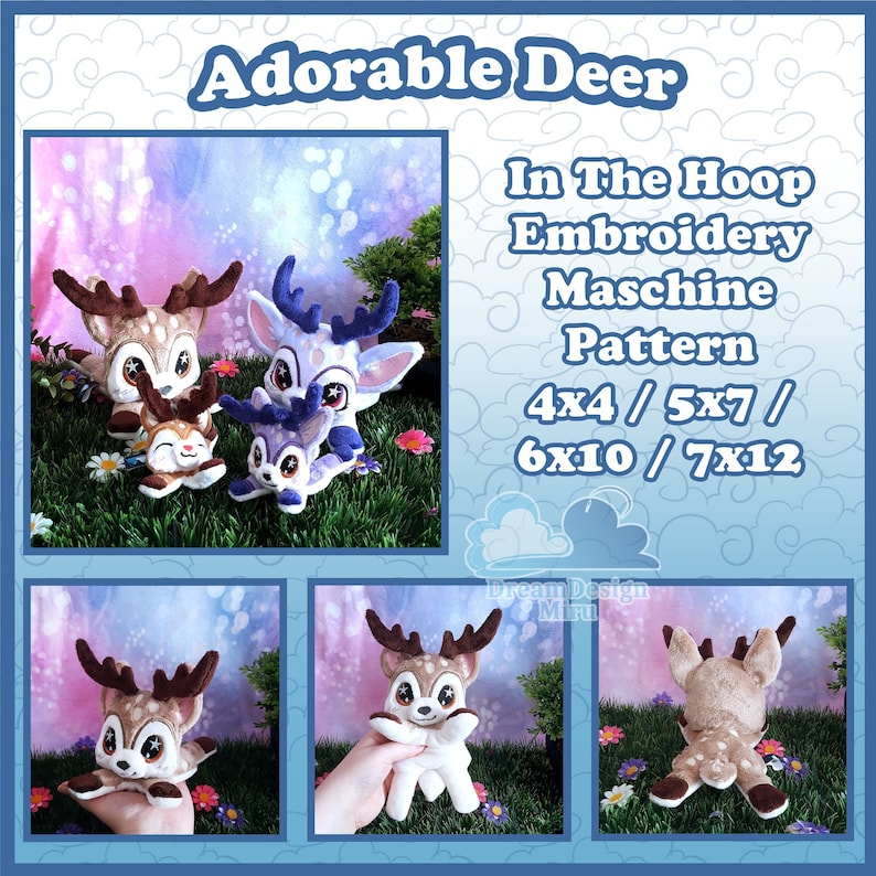 Deer ITH plush pattern image 1