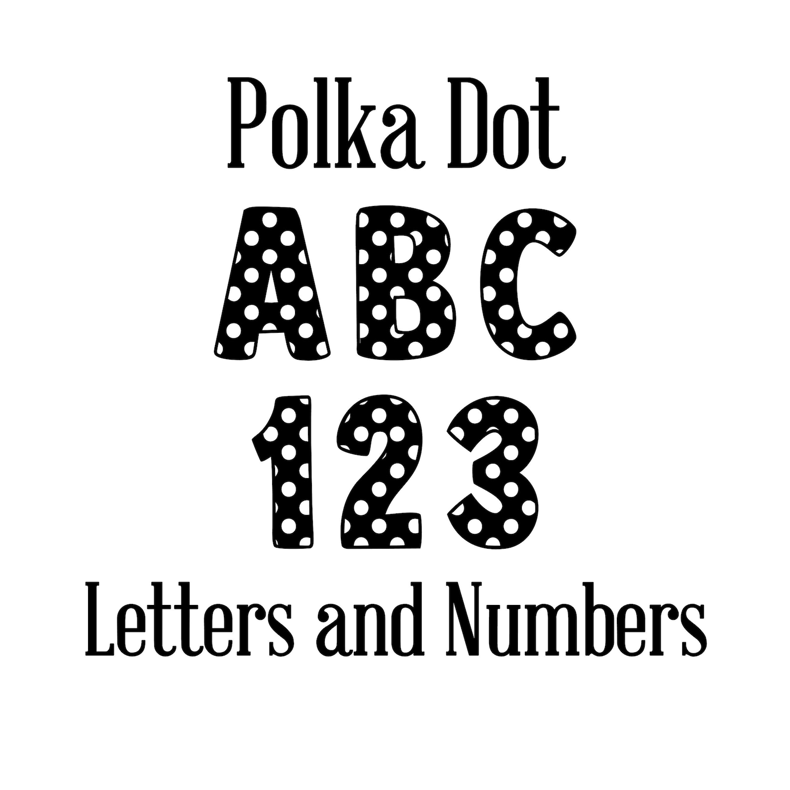 Polka Dot Font SVG, Polka Dot Alphabet SVG, Polka Dot Letters SVG
