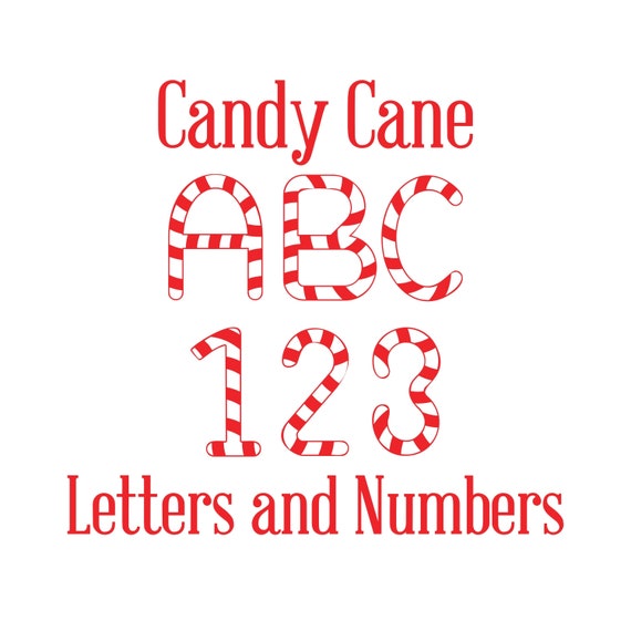 Candy Cane Font SVG Christmas Font SVG Candy Cane Alphabet Etsy