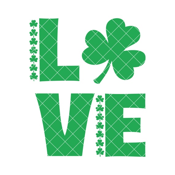 Shamrock Love SVG Shamrock SVG Clover Leaf SVG St Patricks | Etsy