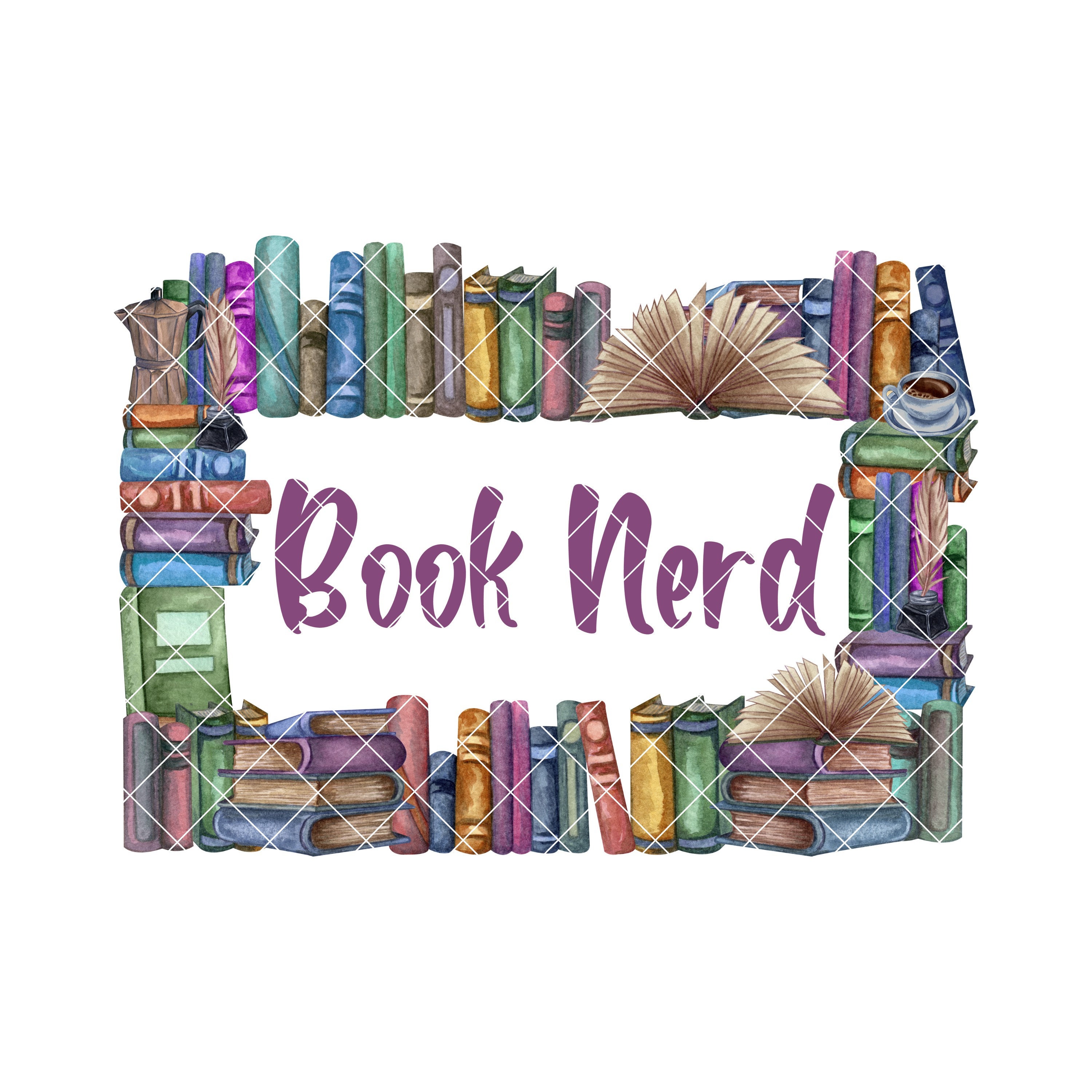 Book Nerd PNG Books PNG Reading PNG Books Clipart Bookbag - Etsy