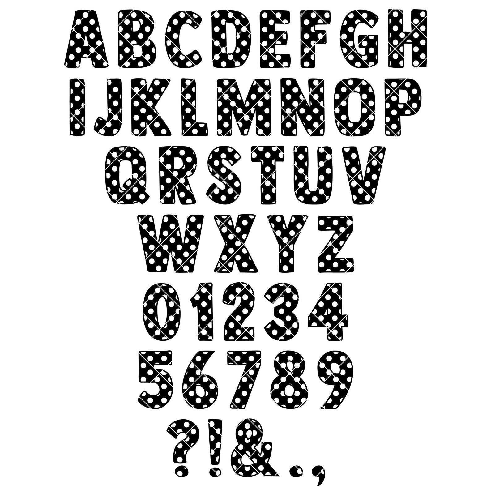 Polka Dot Font SVG, Polka Dot Alphabet SVG, Polka Dot Letters SVG
