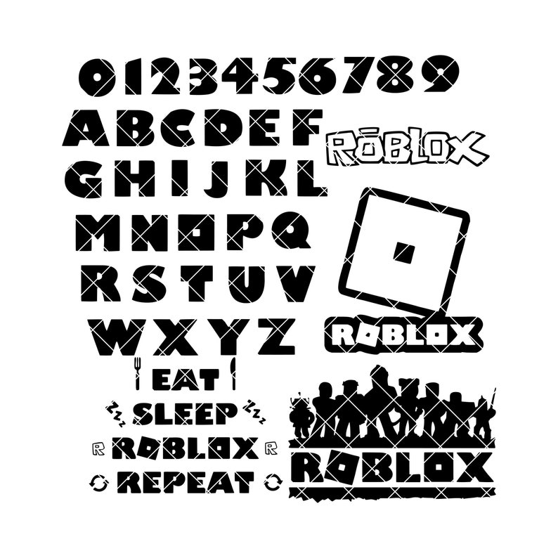 roblox bundle letters numbers alphabet eat sleep repeat etsy