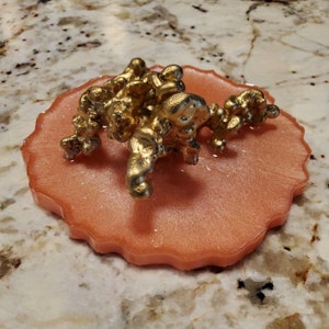 Fire Ant Art Sculpture- Gold on Rose Base