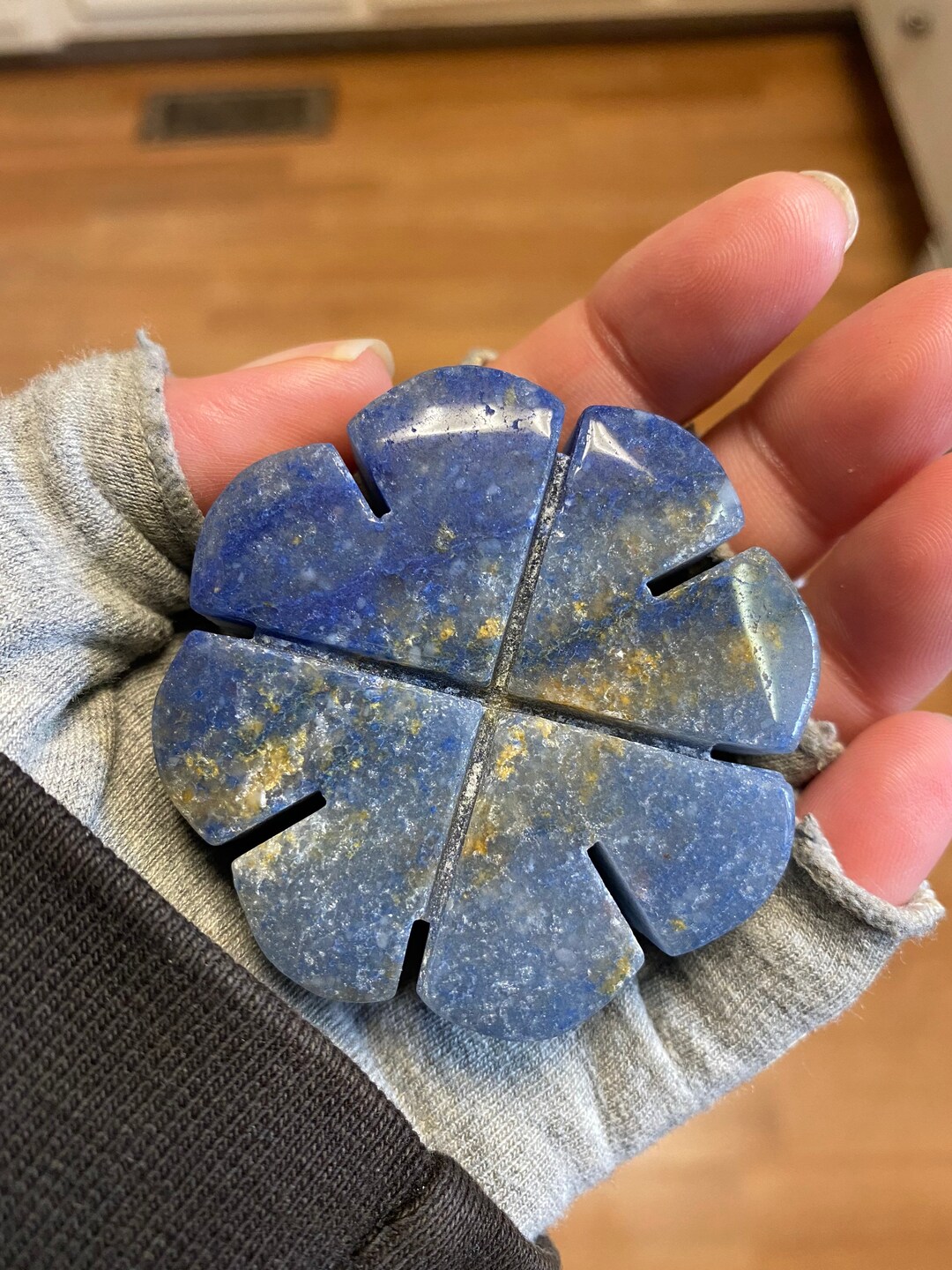 Large Blue Adventurine Shamrock - Etsy