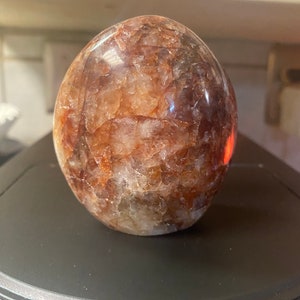 Fire Quartz Free Standing Palm Stone