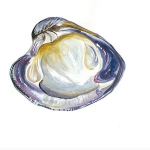 Island Native: Quahog Clam Shell Print, Wampum