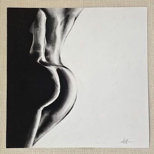 Archival charcoal print &#39;Turn Around&#39;