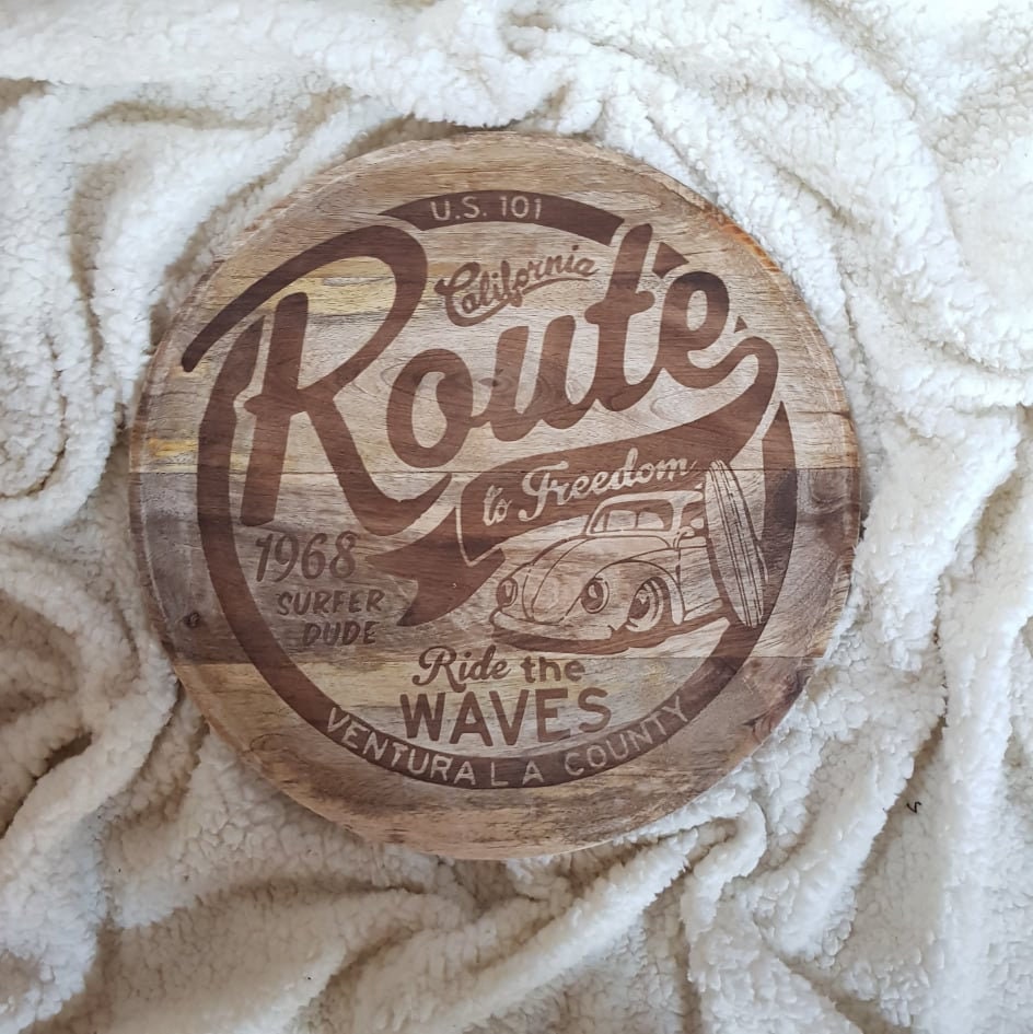 Plateau en Bois Graver Motif Vintage Voiture