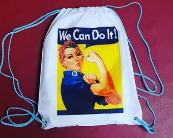 vintage cord backpack "we can do it"