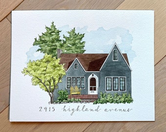 Custom, Hand-painted House Portrait | Watercolor Painting | Personalized Gift | Custom Gift | Housewarming Gift