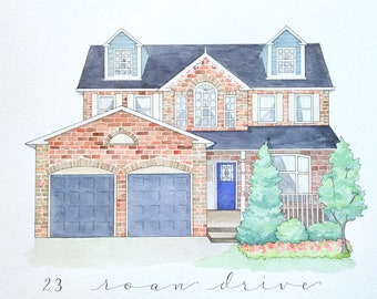 Hand-painted House Portrait | Watercolor Painting | Custom Gift | Mother's Day Gift | Valentine's Day Gift | Wedding Gift | Personalized