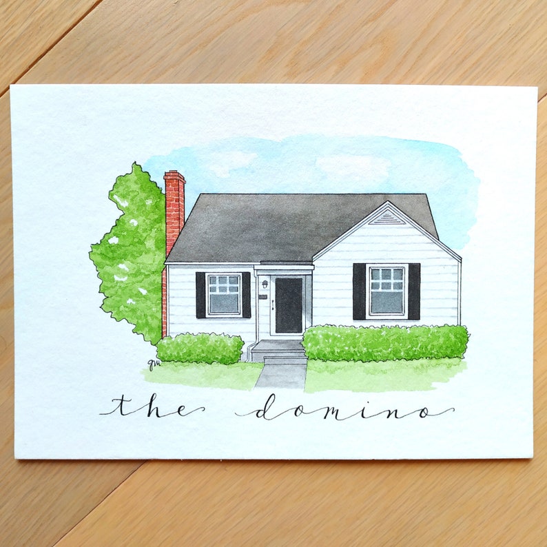 Custom Hand-painted House Portrait Gift for Valentine's Day, Mother's Day, Father's Day, Wedding or Anniversary Free Customization image 1