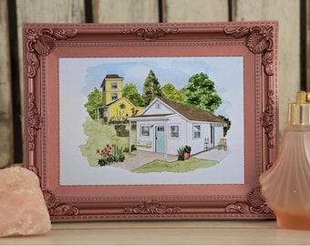 Unique Gift Idea | Custom Home Decor | Watercolor House Portrait