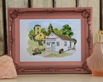 Unique Gift Idea | Custom Home Decor | Watercolor House Portrait