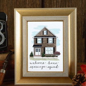 Custom Home Decor | Watercolor House Portrait | Personalized Gift