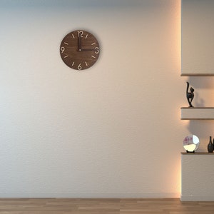 wall clock unique, farmhouse clock wood, small wooden clock, wooden wall clock, rustic wall clock, Silent wall clock, kitchen wall clock, wall clock modern, living room clock, minimalist clock, retro clock, modern clock, Round wall clock