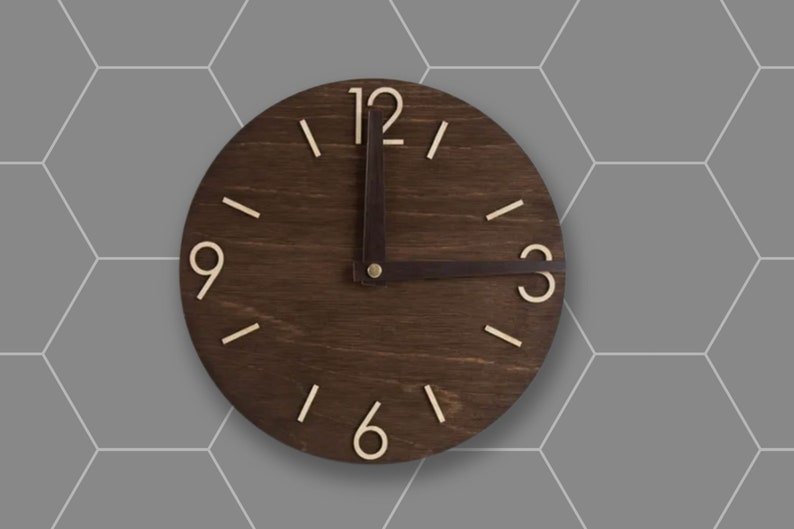 wall clock unique, farmhouse clock wood, small wooden clock, wooden wall clock, rustic wall clock, Silent wall clock, kitchen wall clock, wall clock modern, living room clock, minimalist clock, retro clock, modern clock, Round wall clock